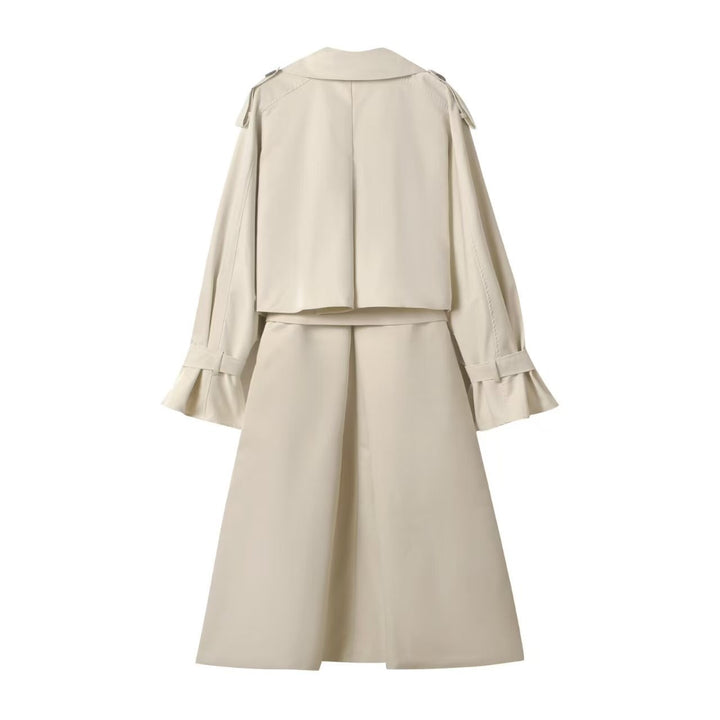 Kvinnors elegant trenchcoat med bälte och oversized krage Mirla-Eva Jonsson