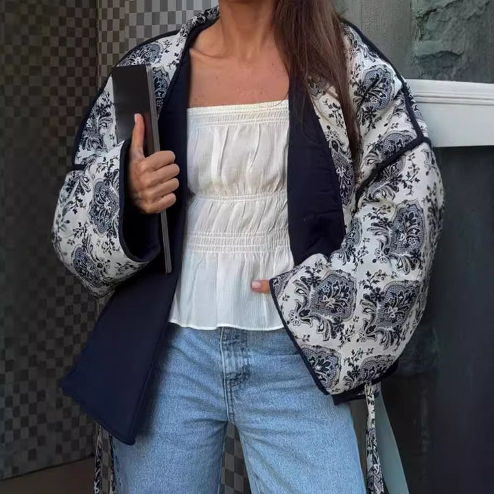 Kvinnors eleganta badrock med blommönster och midja Mirla-Eva Jonsson
