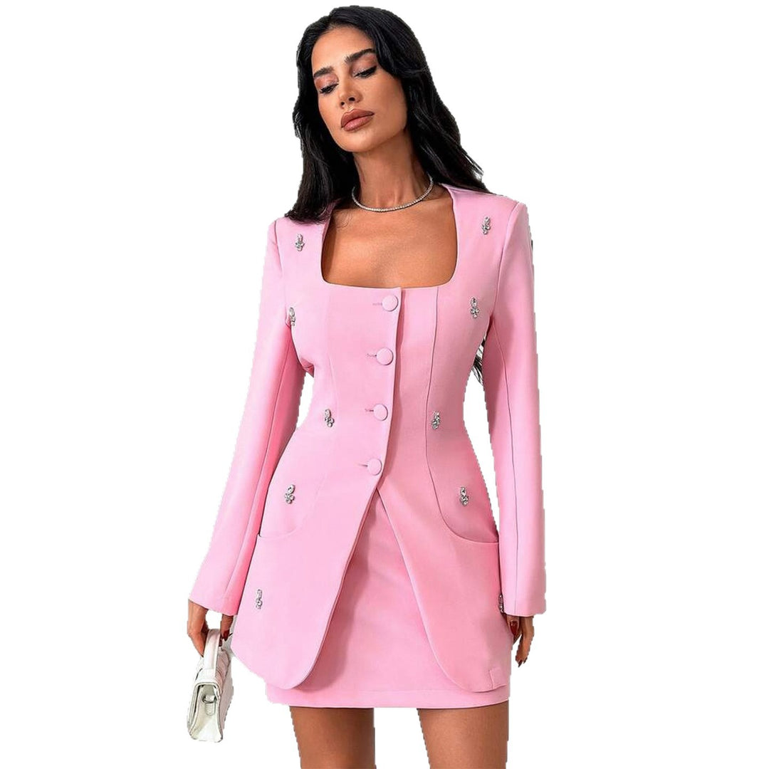 Kvinnors eleganta blazer-klänning med smakfulla knappringar-Eva Jonsson