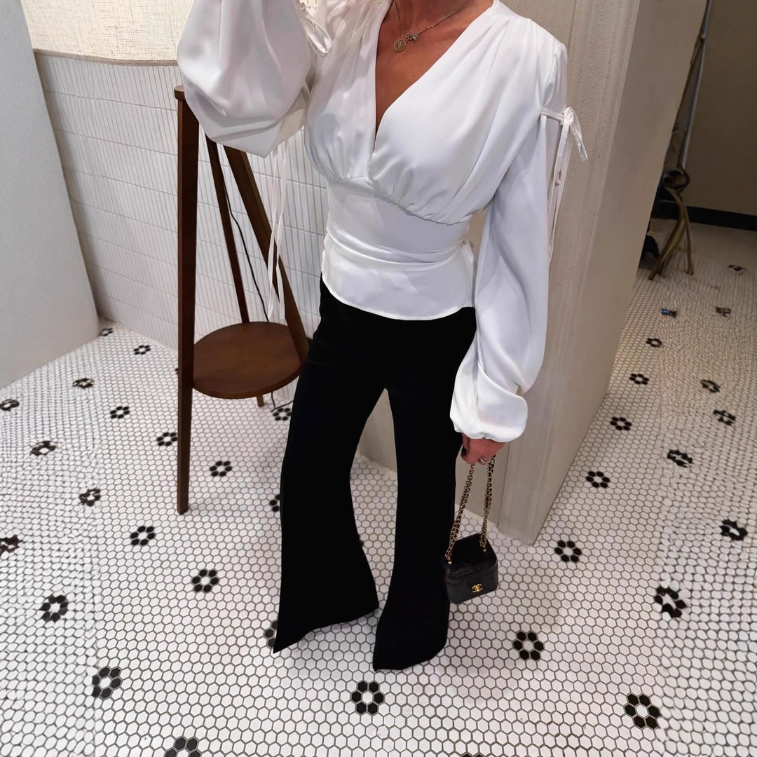 Kvinnors eleganta blus med voluminösa ärmar Mirla-Eva Jonsson