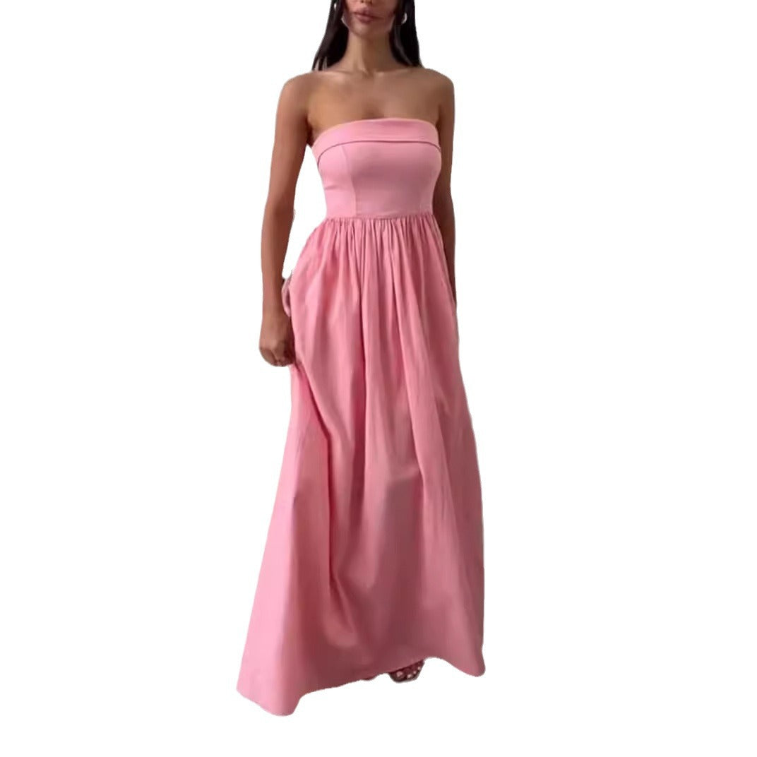Kvinnors eleganta bustier maxiklänning med flödande kjol-Eva Jonsson