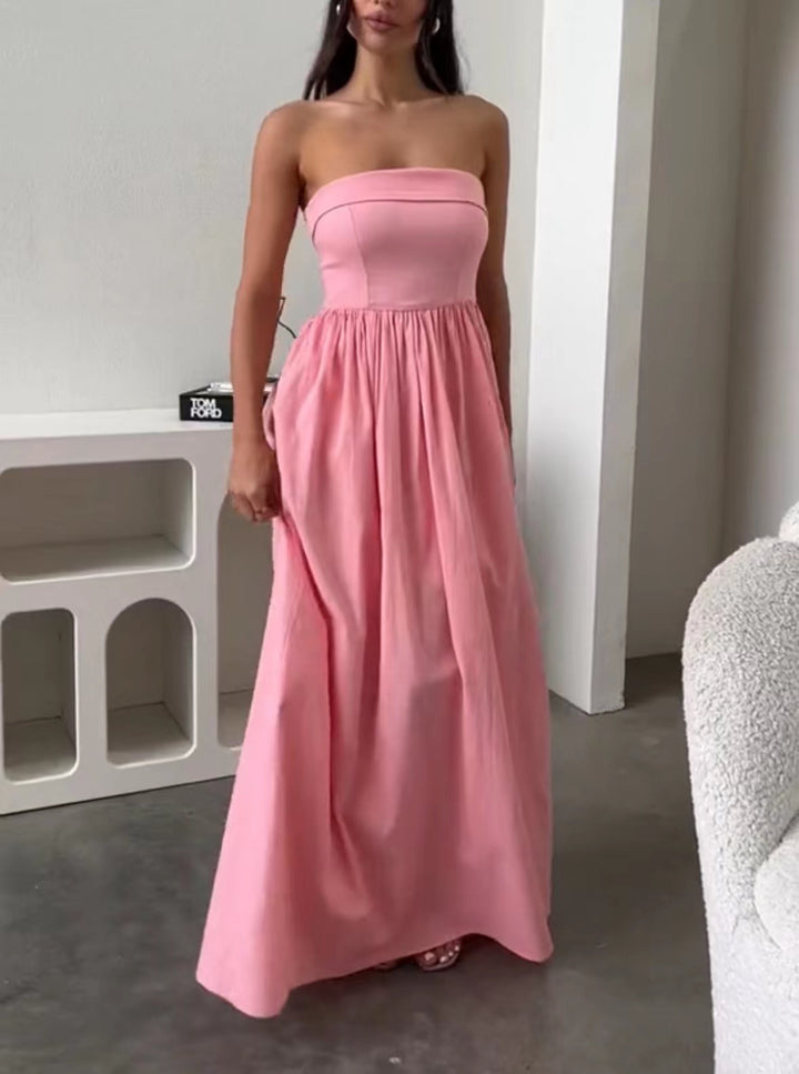 Kvinnors eleganta bustier maxiklänning med flödande kjol-Eva Jonsson