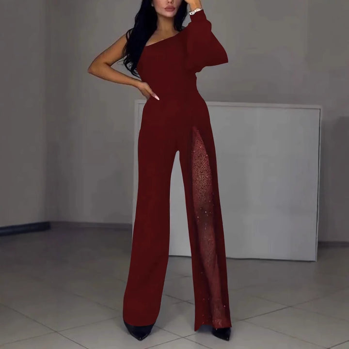 Kvinnors eleganta byxdress med spännande transparenta detaljer Mirla-Eva Jonsson