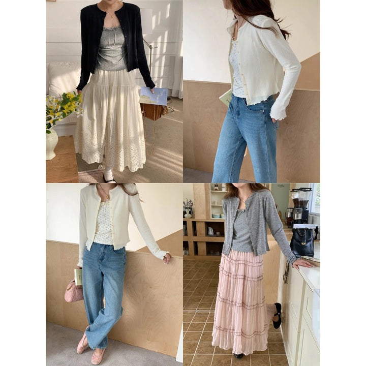 Kvinnors eleganta cardigan med fina knappdetaljer Mirla-Eva Jonsson