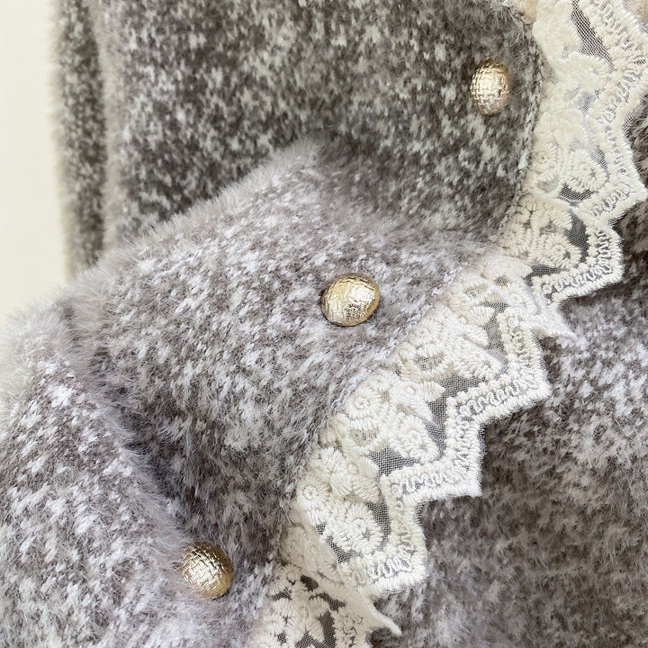 Kvinnors eleganta cardigan med pärlor och spetsdetaljer-Eva Jonsson
