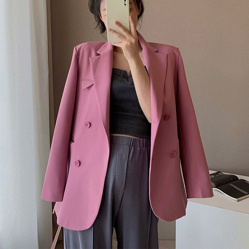 Kvinnors eleganta, figursydda dubbla knäppta blazer med kreativ skärning Mirla-Eva Jonsson