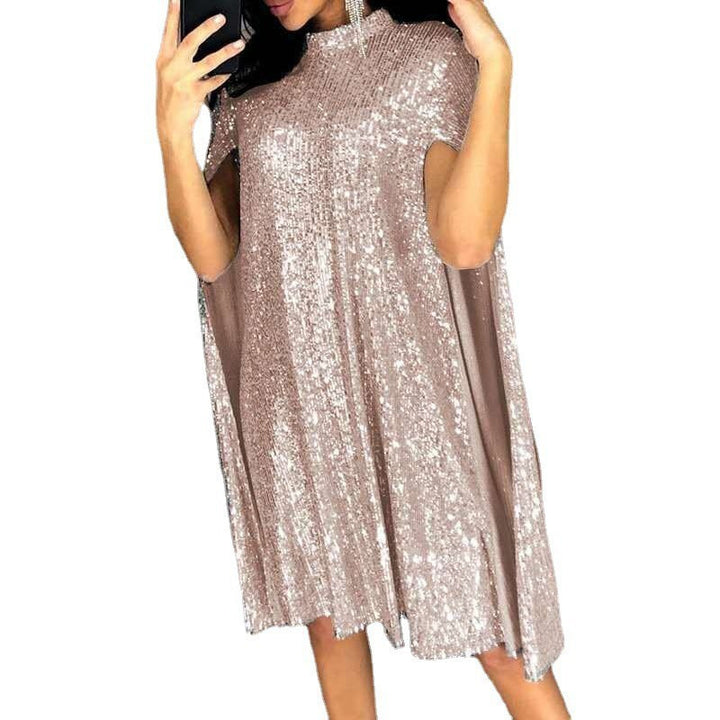 Kvinnors eleganta glittrande kvällsklänning med vid passform och glittrande utseende-Eva Jonsson