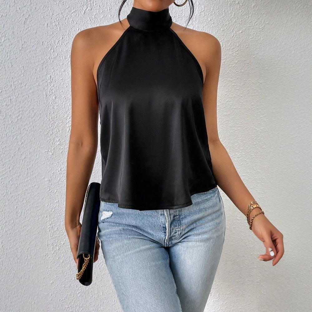 Kvinnors eleganta halterneck-top med silkig finish Mirla-Eva Jonsson