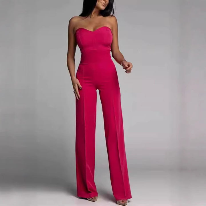 Kvinnors eleganta jumpsuit med off-shoulder design och vida ben Mirla-Eva Jonsson