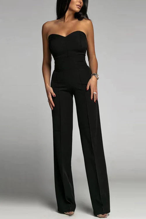 Kvinnors eleganta jumpsuit med off-shoulder design och vida ben Mirla-Eva Jonsson