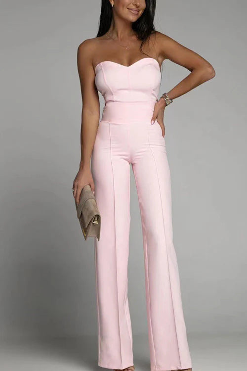Kvinnors eleganta jumpsuit med off-shoulder design och vida ben Mirla-Eva Jonsson