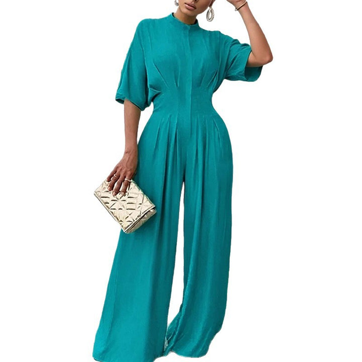 Kvinnors eleganta jumpsuit med vida ben och krage Mirla-Eva Jonsson