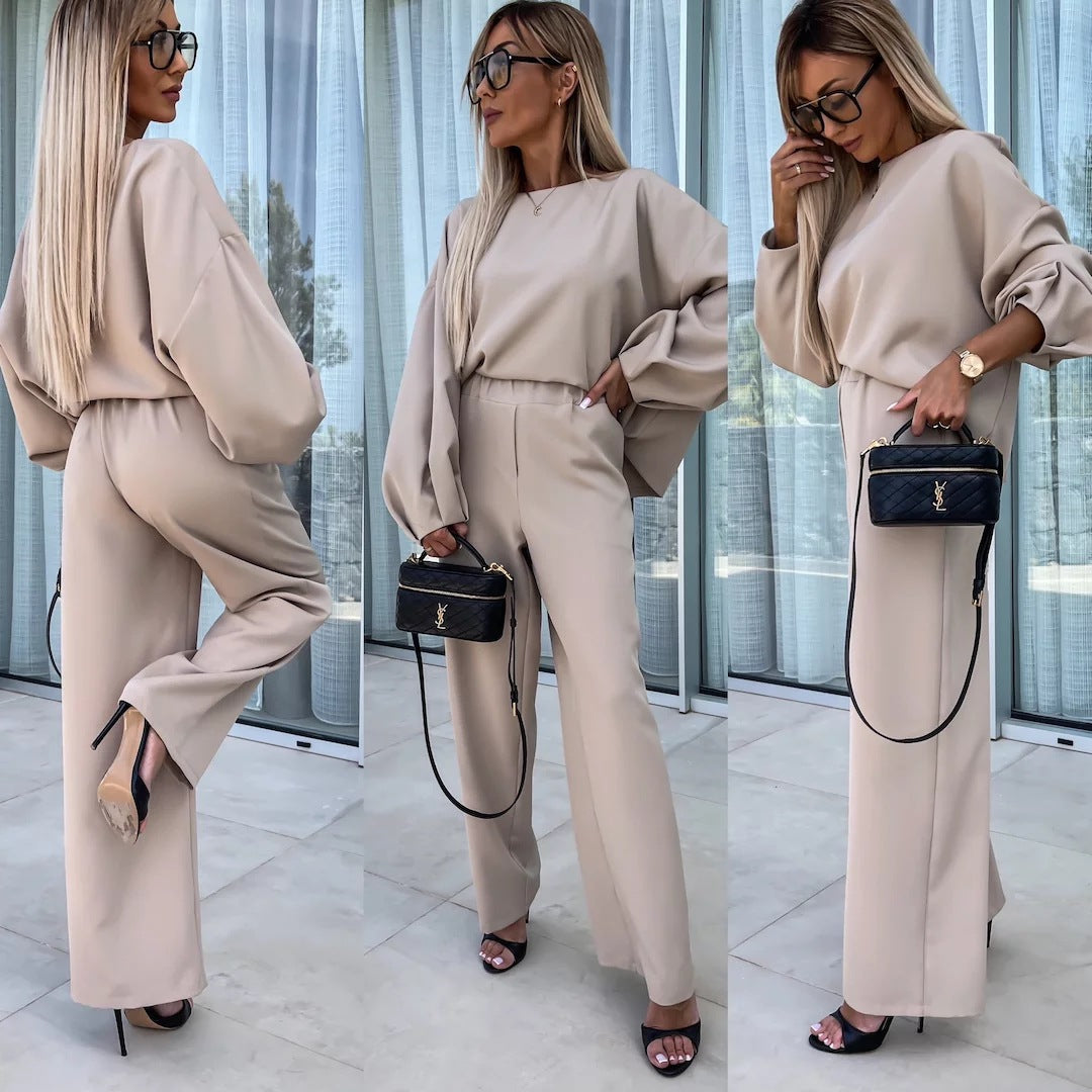 Kvinnors eleganta jumpsuit med vida ben och voluminösa ärmar Mirla-Eva Jonsson