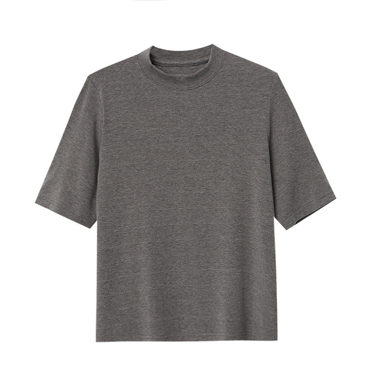 Kvinnors eleganta kortärmad T-shirt med hög krage Mirla-Eva Jonsson