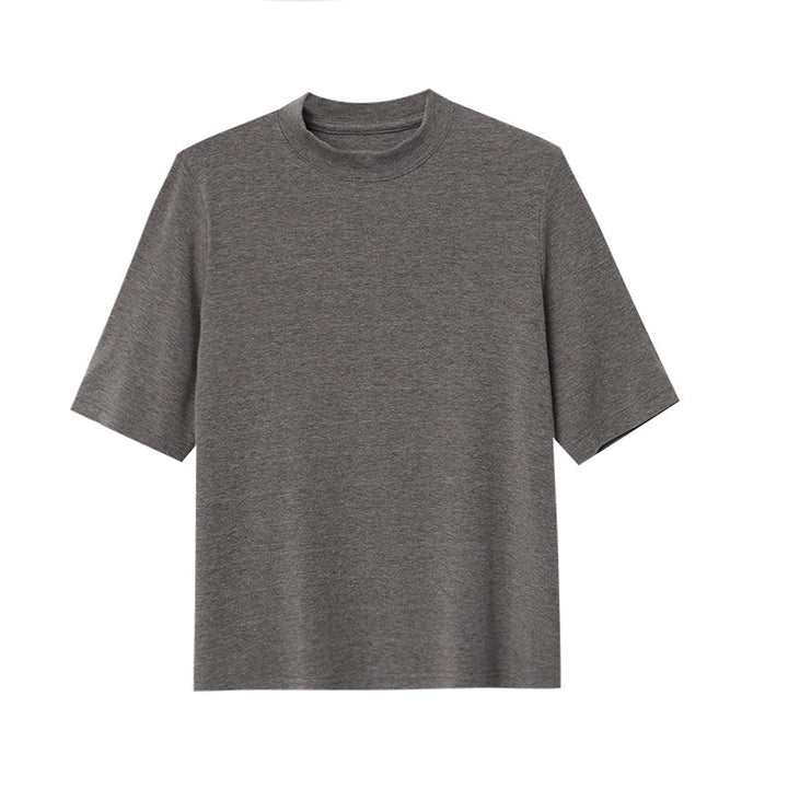 Kvinnors eleganta kortärmad T-shirt med hög krage Mirla-Eva Jonsson