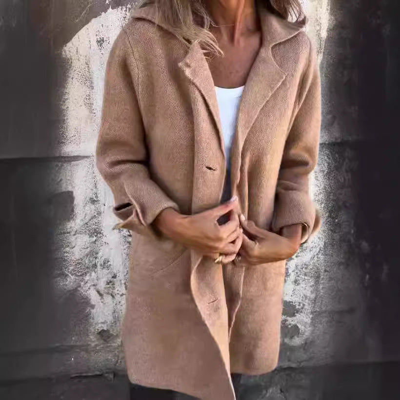 Kvinnors eleganta långa ulljacka med oversized passform Mirla-Eva Jonsson