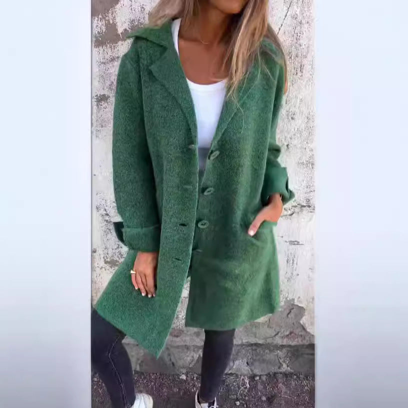 Kvinnors eleganta långa ulljacka med oversized passform Mirla-Eva Jonsson