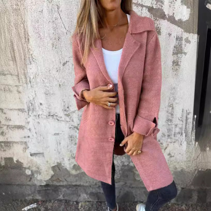 Kvinnors eleganta långa ulljacka med oversized passform Mirla-Eva Jonsson