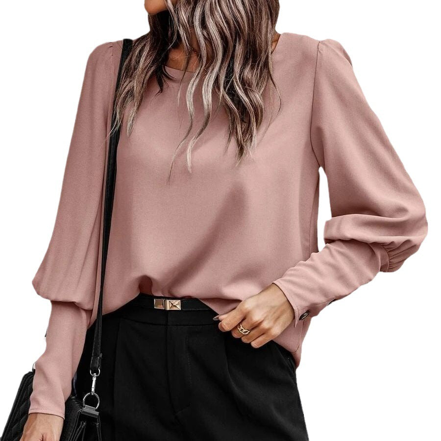 Kvinnors eleganta långärmad topp med fashionabla puffärmar Mirla-Eva Jonsson