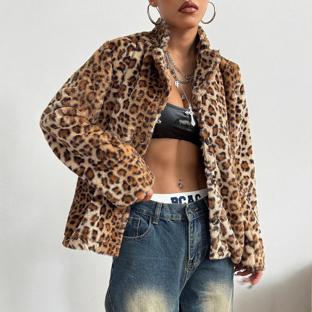 Kvinnors eleganta leopardtryck blazerjacka Mirla-Eva Jonsson