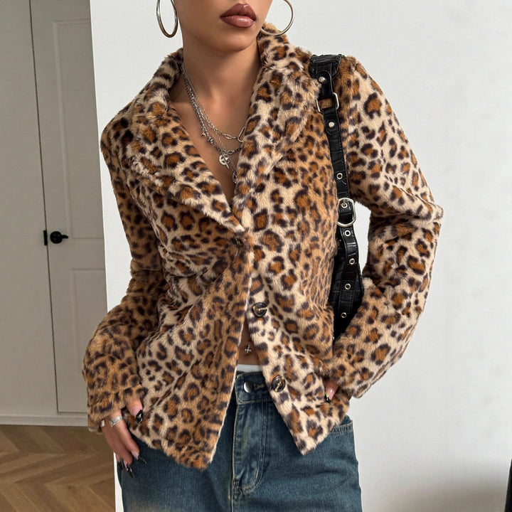 Kvinnors eleganta leopardtryck blazerjacka Mirla-Eva Jonsson