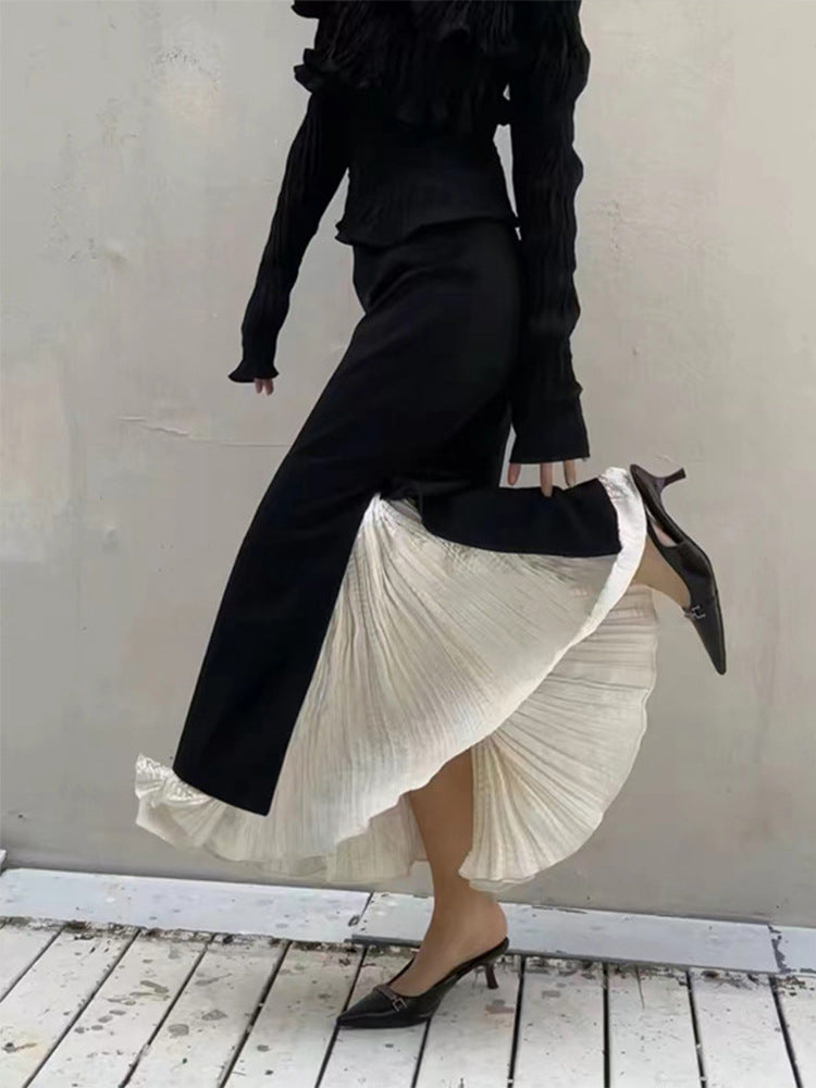 Kvinnors eleganta maxikjol med sidoklyftor och lagerlook Mirla-Eva Jonsson
