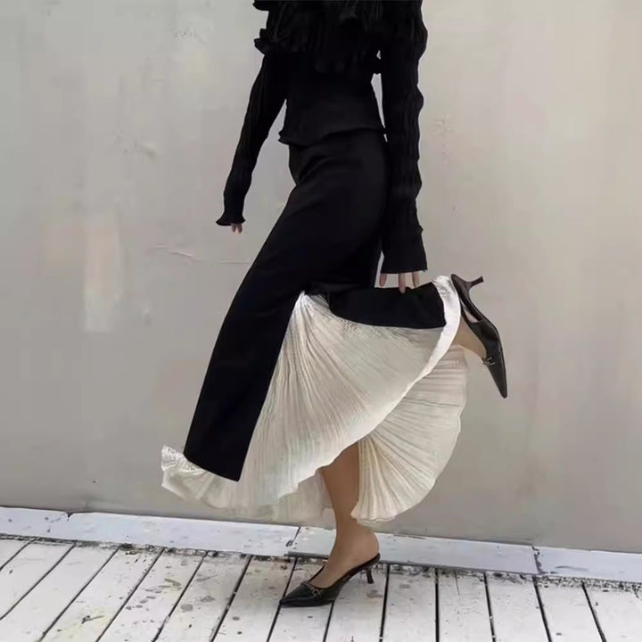 Kvinnors eleganta maxikjol med sidoklyftor och lagerlook Mirla-Eva Jonsson