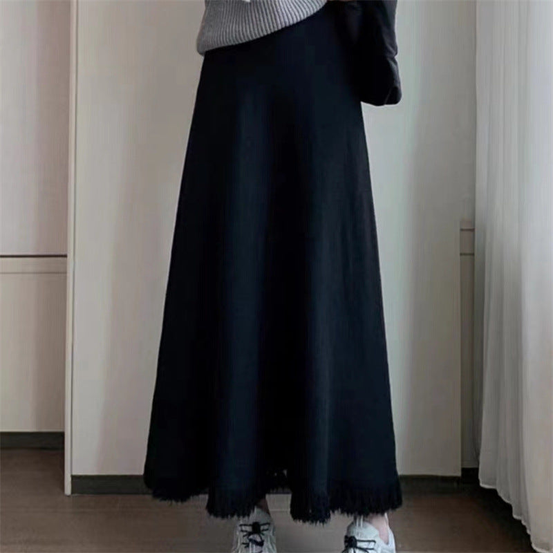 Kvinnors eleganta midi kjol med fransar Mirla-Eva Jonsson