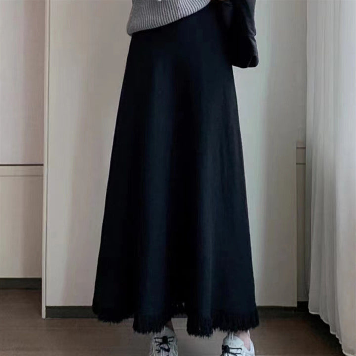 Kvinnors eleganta midi kjol med fransar Mirla-Eva Jonsson
