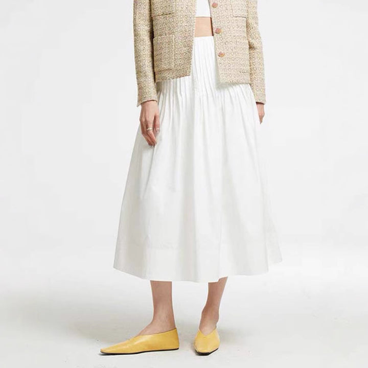 Kvinnors eleganta midi kjol med plisserade detaljer Mirla-Eva Jonsson