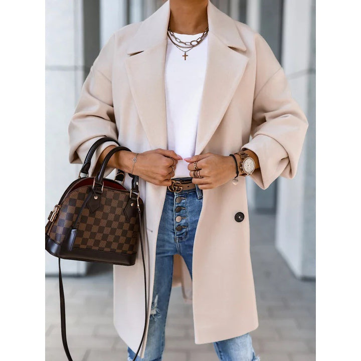 Kvinnors eleganta och avslappnade trench coat med dubbel knappslå Mirla-Eva Jonsson