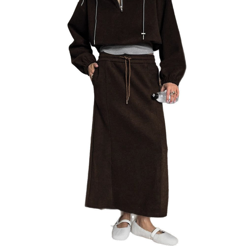 Kvinnors eleganta och bekväma fleece midi kjol Mirla-Eva Jonsson
