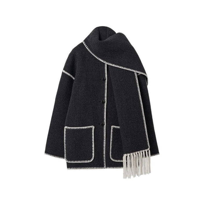 Kvinnors eleganta och mångsidiga ullponcho Mirla-Eva Jonsson