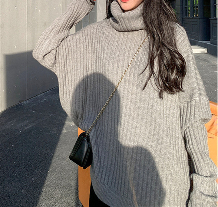 Kvinnors eleganta och mysiga polotröja med ribbad textur Mirla-Eva Jonsson