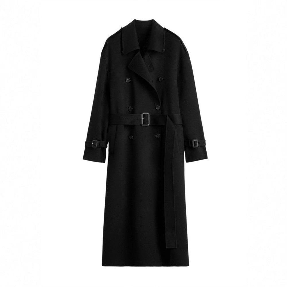 Kvinnors eleganta överlångt ull trench coat Mirla-Eva Jonsson