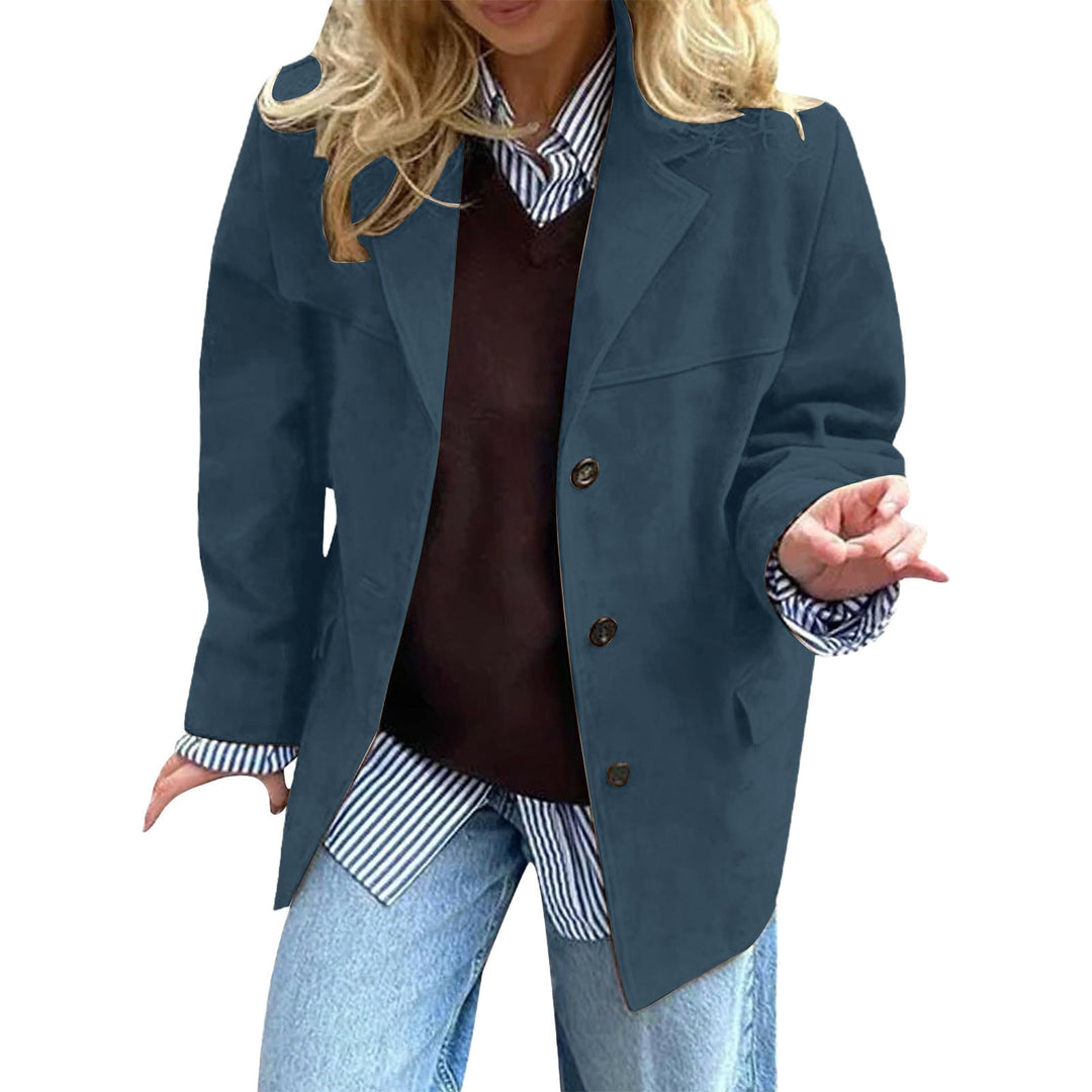Kvinnors eleganta oversized blazer gjord av mockaimitation Mirla-Eva Jonsson