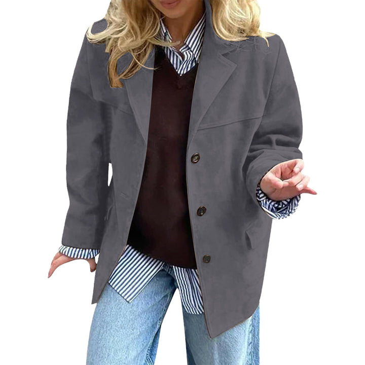 Kvinnors eleganta oversized blazer gjord av mockaimitation Mirla-Eva Jonsson
