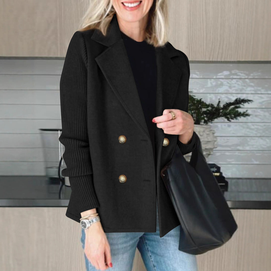 Kvinnors eleganta oversized blazer med dubbel knappslå och texturerad ärm Mirla-Eva Jonsson