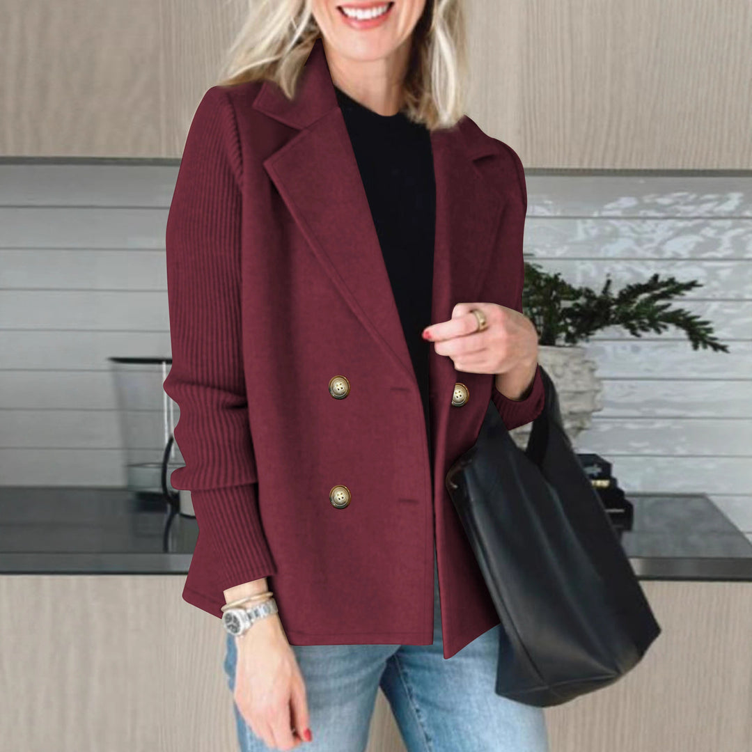 Kvinnors eleganta oversized blazer med dubbel knappslå och texturerad ärm Mirla-Eva Jonsson