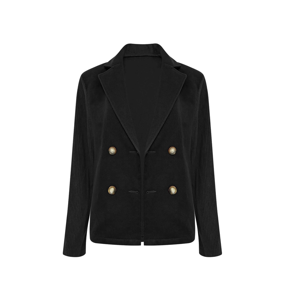 Kvinnors eleganta oversized blazer med dubbel knappslå och texturerad ärm Mirla-Eva Jonsson