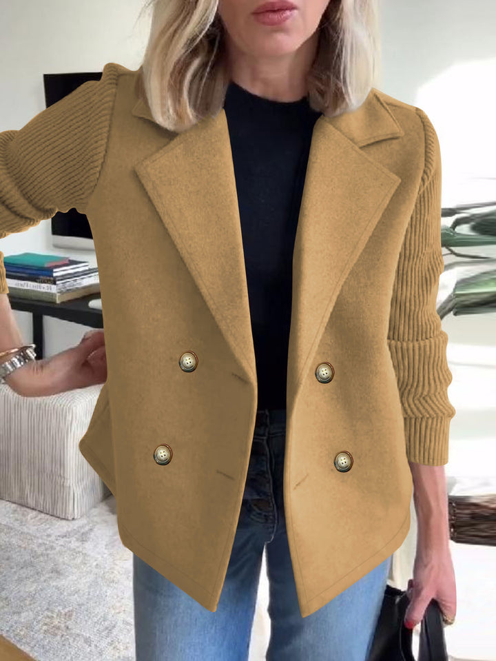 Kvinnors eleganta oversized blazer med dubbel knappslå och texturerad ärm Mirla-Eva Jonsson