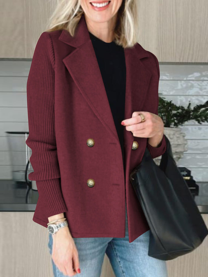 Kvinnors eleganta oversized blazer med dubbel knappslå och texturerad ärm Mirla-Eva Jonsson