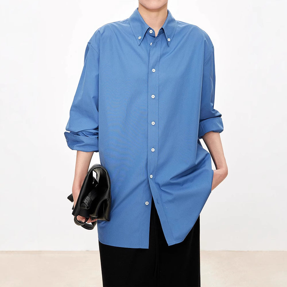 Kvinnors eleganta oversized blus med klassiska knapprad detaljer Mirla-Eva Jonsson
