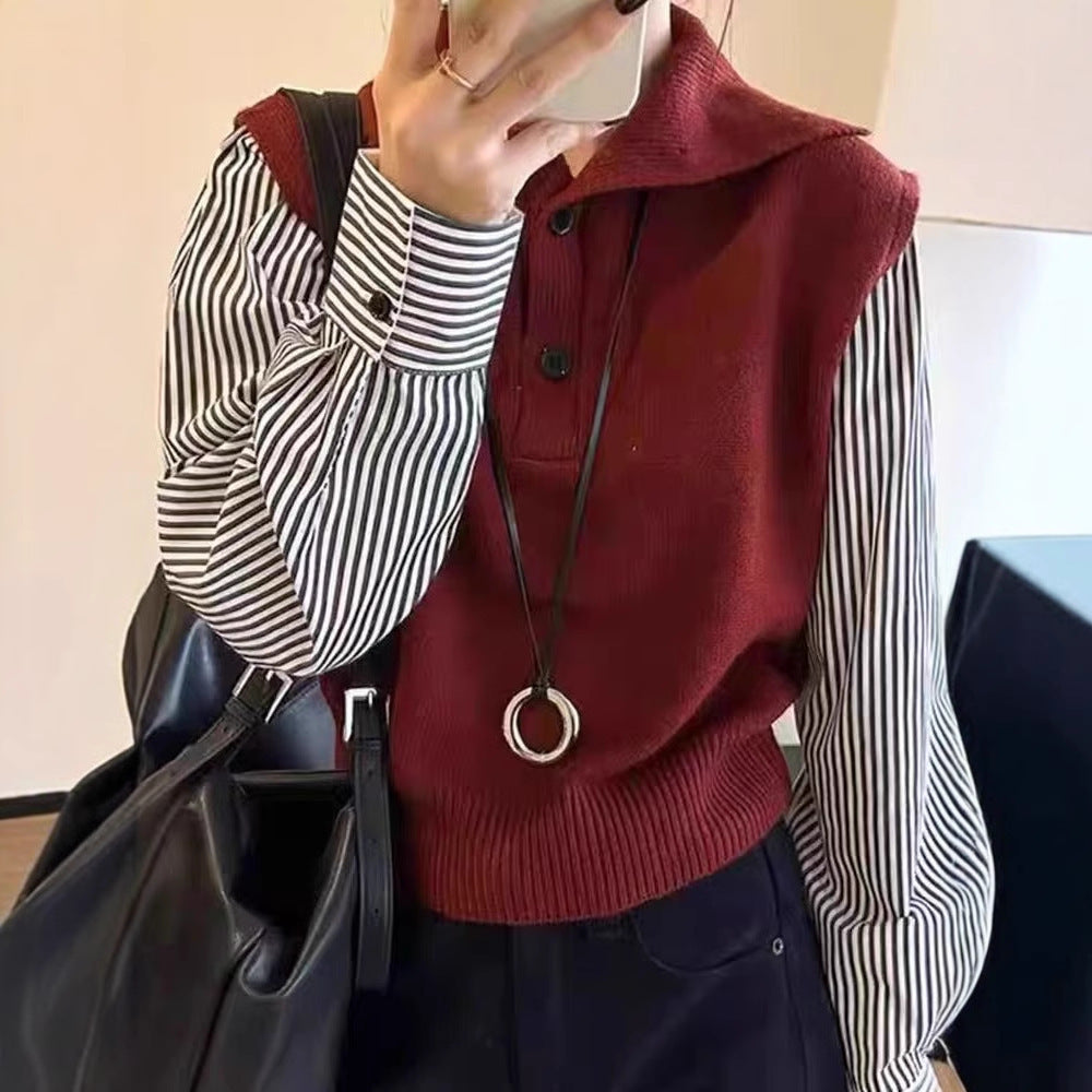 Kvinnors eleganta pullover med hög krage och knappr detaljer Mirla-Eva Jonsson