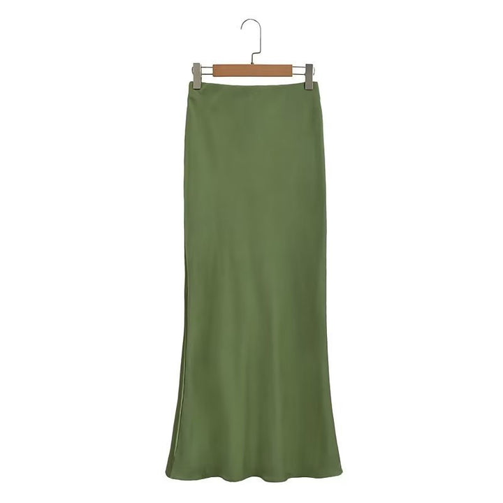 Kvinnors eleganta satin kjol i minimalistisk stil med mjukt fall Mirla-Eva Jonsson