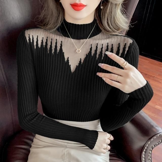 Kvinnors eleganta tröja med transparenta detaljer Mirla-Eva Jonsson