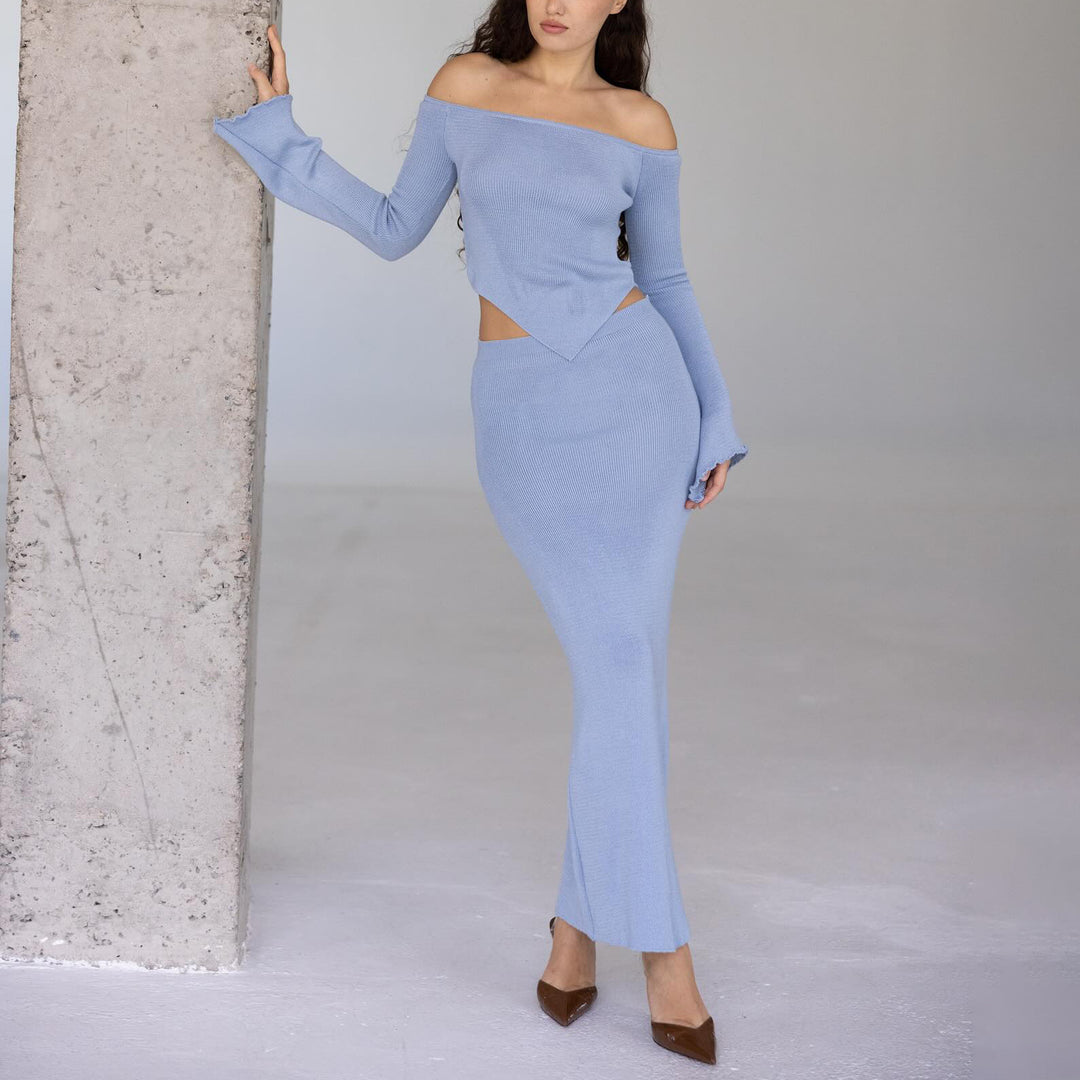 Kvinnors eleganta tvådelsset med off-shoulder topp Mirla-Eva Jonsson
