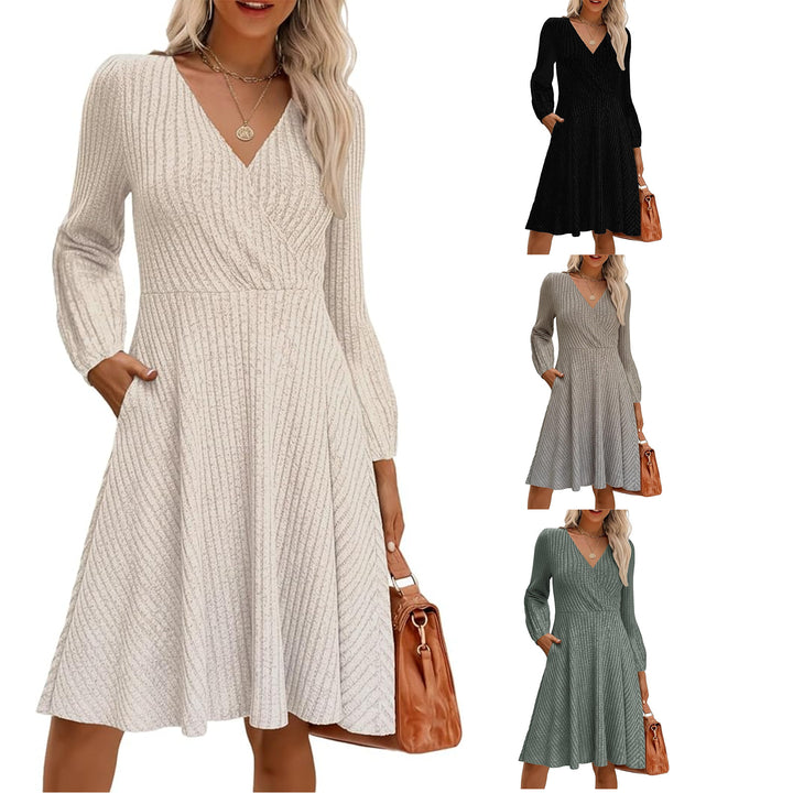 Kvinnors eleganta viskos mini klänning med strukturerad topp och voluminösa ärmar Mirla-Eva Jonsson