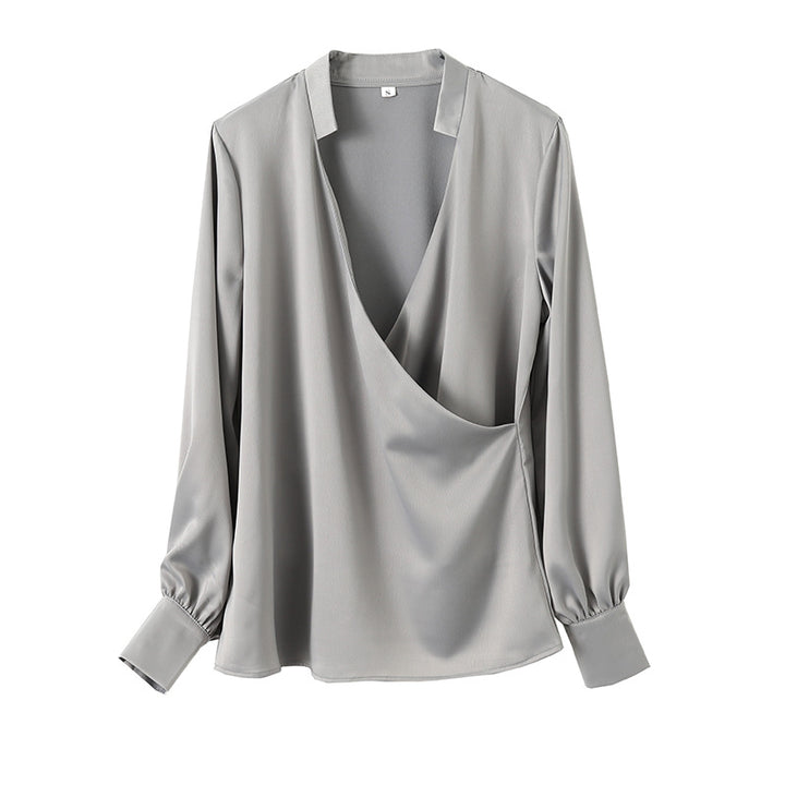 Kvinnors eleganta wrap-top med detaljerad V-hals Mirla-Eva Jonsson