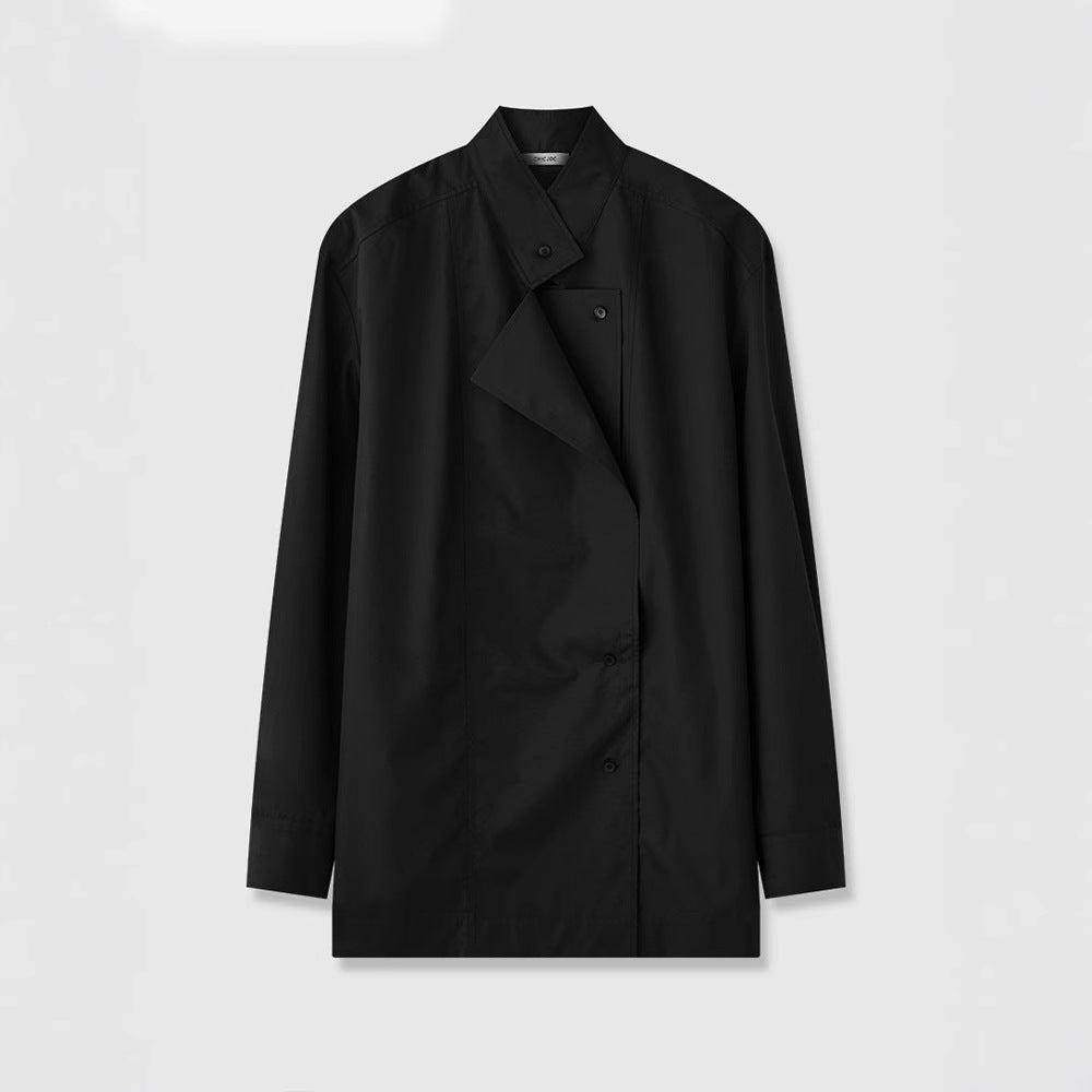 Kvinnors fashionabla asymmetrisk skjorta blus Mirla-Eva Jonsson